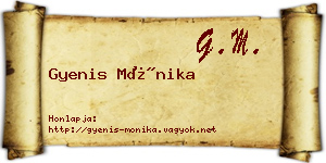Gyenis Mónika névjegykártya